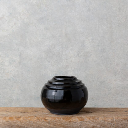 Vase Terre noire chamottée émaillée 10 x 13 cm 2024