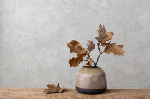 Vase Terre brune chamottée émaillée 9,8 x 13 cm 2023